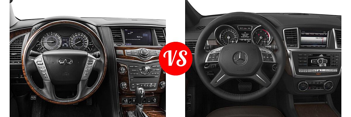 2016 Infiniti QX80 SUV Limited vs. 2016 Mercedes-Benz GL-Class SUV Diesel GL 350 BlueTEC - Dashboard Comparison