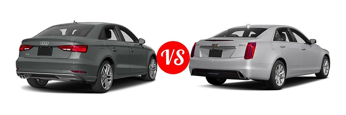 2017 Audi A3 Sedan Premium / Premium Plus / Prestige vs. 2017 Cadillac CTS V-Sport Sedan V-Sport RWD - Rear Right Comparison