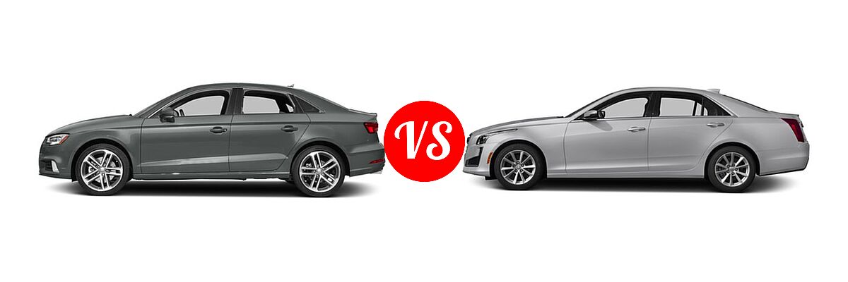 2017 Audi A3 Sedan Premium / Premium Plus / Prestige vs. 2017 Cadillac CTS V-Sport Sedan V-Sport RWD - Side Comparison