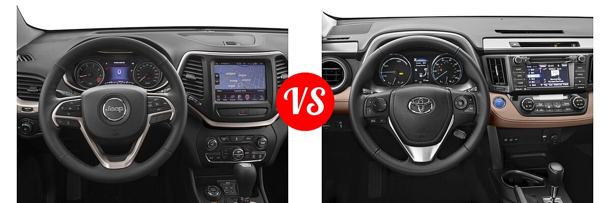 2016 Jeep Cherokee SUV Limited vs. 2016 Toyota RAV4 Hybrid SUV Limited / XLE - Dashboard Comparison