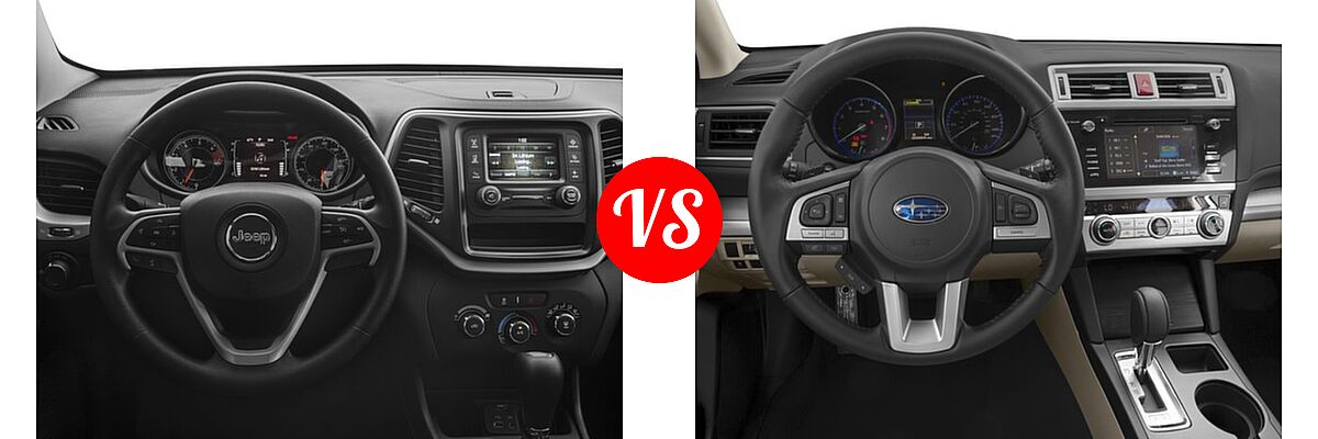 2016 Jeep Cherokee SUV Sport vs. 2016 Subaru Outback SUV 2.5i / 2.5i Premium - Dashboard Comparison
