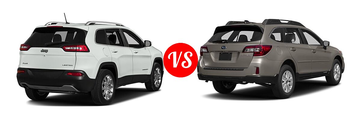2016 Jeep Cherokee SUV Limited vs. 2016 Subaru Outback SUV 2.5i / 2.5i Premium - Rear Right Comparison