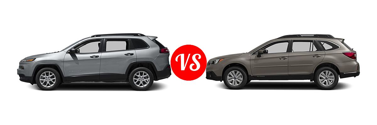2016 Jeep Cherokee SUV Sport vs. 2016 Subaru Outback SUV 2.5i / 2.5i Premium - Side Comparison