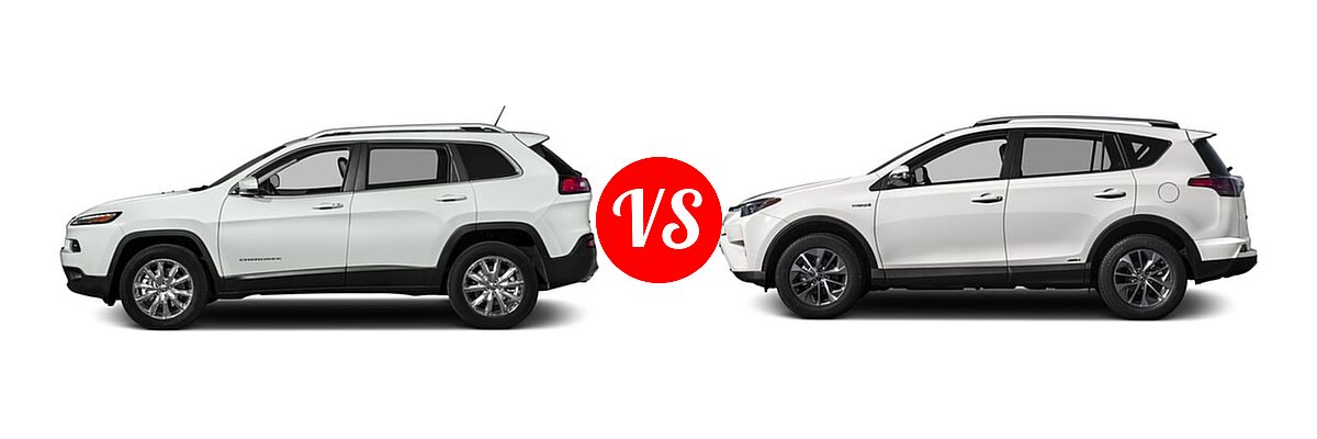 2016 Jeep Cherokee SUV Limited vs. 2016 Toyota RAV4 Hybrid SUV Limited / XLE - Side Comparison