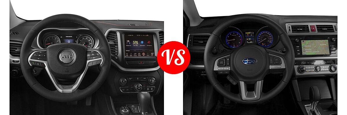 2016 Jeep Cherokee SUV Trailhawk vs. 2016 Subaru Outback SUV 2.5i Limited / 3.6R Limited - Dashboard Comparison