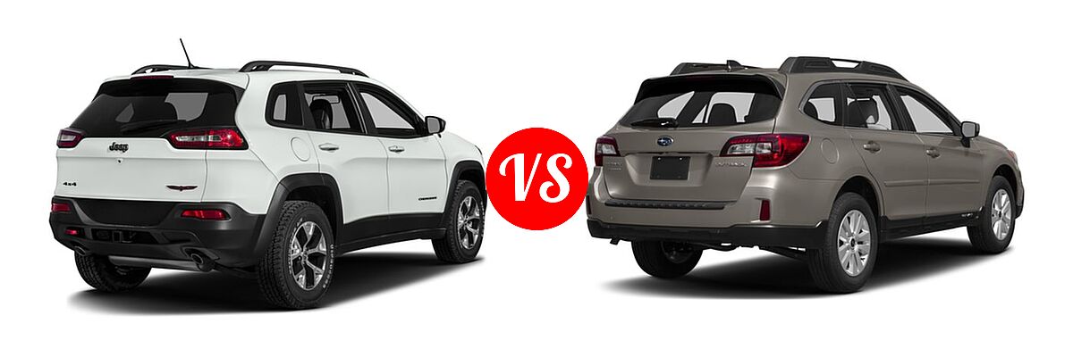 2016 Jeep Cherokee SUV Trailhawk vs. 2016 Subaru Outback SUV 2.5i / 2.5i Premium - Rear Right Comparison