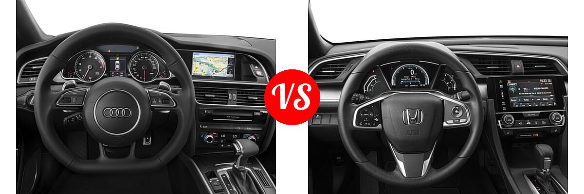 2017 Audi A5 Coupe Sport vs. 2017 Honda Civic Coupe EX-T - Dashboard Comparison
