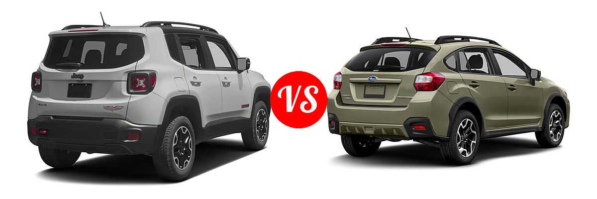 2016 Jeep Renegade SUV Trailhawk vs. 2016 Subaru Crosstrek SUV 5dr Man 2.0i / Limited / Premium - Rear Right Comparison
