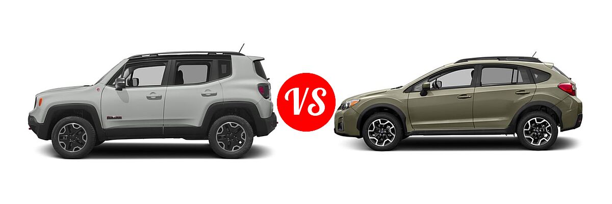 2016 Jeep Renegade SUV Trailhawk vs. 2016 Subaru Crosstrek SUV 5dr Man 2.0i / Limited / Premium - Side Comparison