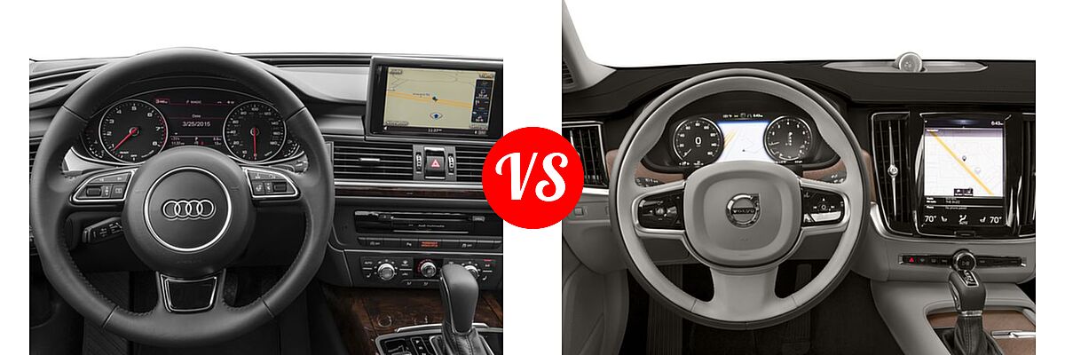 2017 Audi A6 Sedan Competition Prestige / Premium / Premium Plus / Prestige vs. 2017 Volvo S90 Sedan Inscription / Momentum - Dashboard Comparison