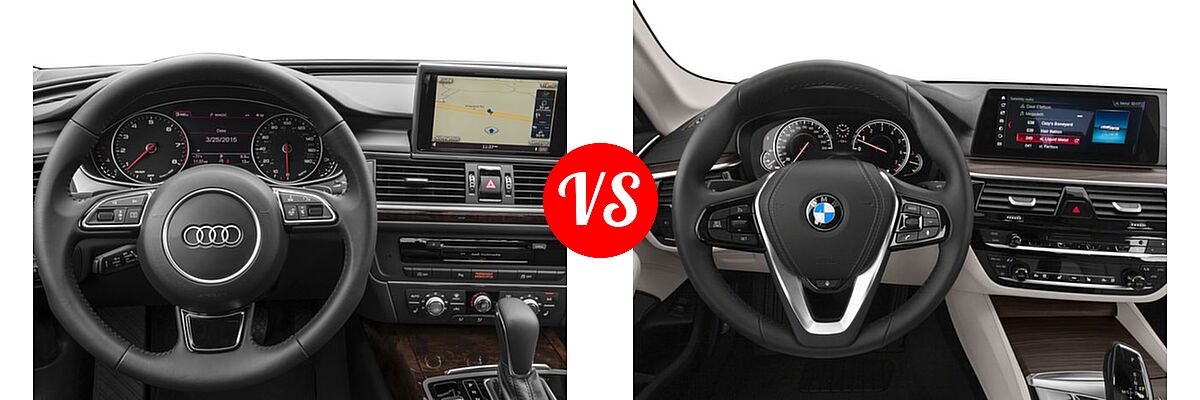 2017 Audi A6 Sedan Competition Prestige / Premium / Premium Plus / Prestige vs. 2017 BMW 5 Series Sedan 530i / 530i xDrive - Dashboard Comparison