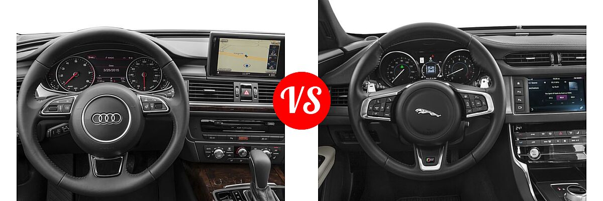 2017 Audi A6 Sedan Competition Prestige / Premium / Premium Plus / Prestige vs. 2017 Jaguar XF Sedan Diesel 20d - Dashboard Comparison