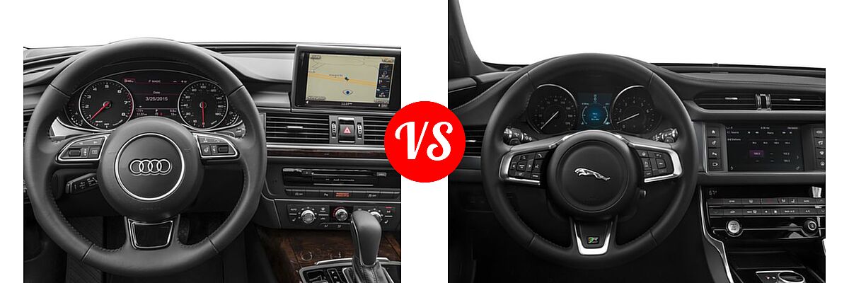 2017 Audi A6 Sedan Competition Prestige / Premium / Premium Plus / Prestige vs. 2017 Jaguar XF Sedan Diesel 20d R-Sport - Dashboard Comparison