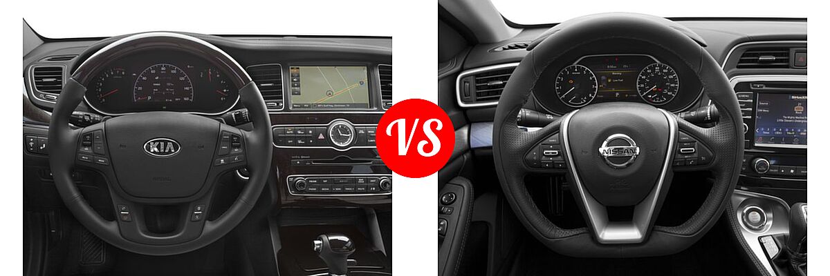 2016 Kia Cadenza Sedan Limited vs. 2016 Nissan Maxima Sedan 3.5 S / 3.5 SV - Dashboard Comparison