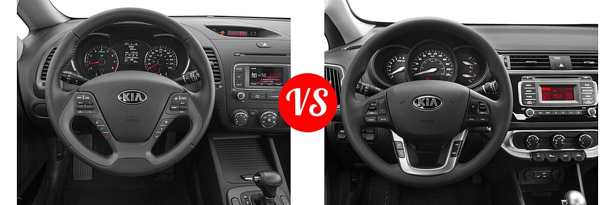 2016 Kia Forte Sedan EX / LX vs. 2016 Kia Rio Sedan EX / LX - Dashboard Comparison