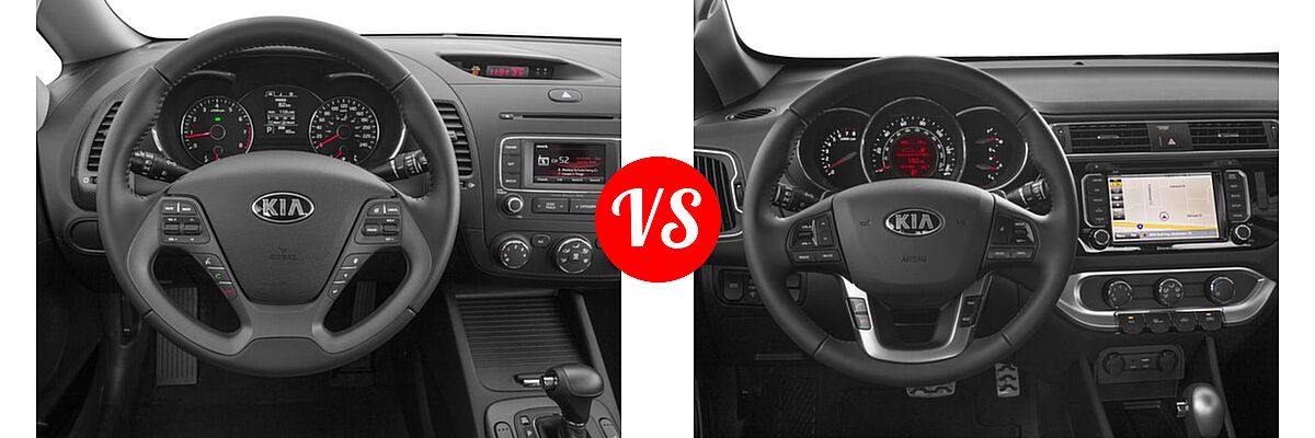 2016 Kia Forte Sedan EX / LX vs. 2016 Kia Rio Sedan SX - Dashboard Comparison