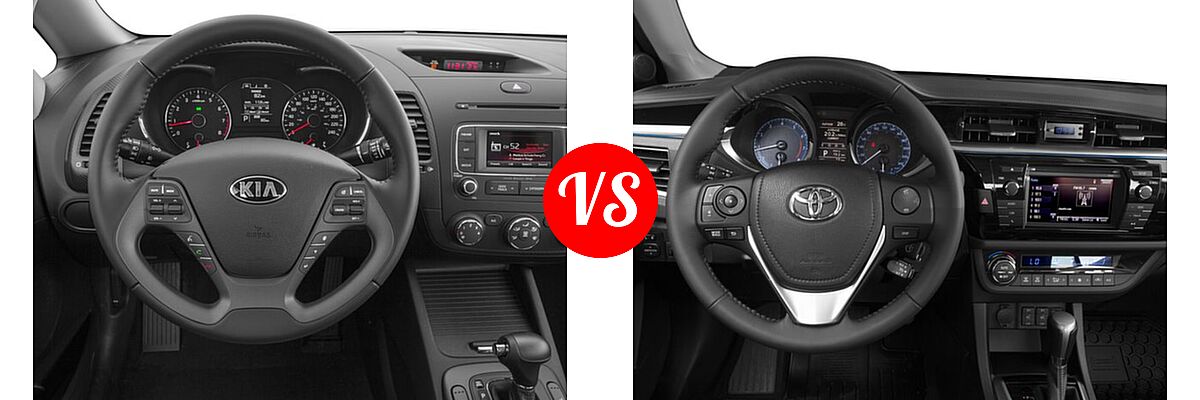 2016 Kia Forte Sedan EX / LX vs. 2016 Toyota Corolla Sedan S / S Plus / S Premium / S w/Special Edition Pkg - Dashboard Comparison