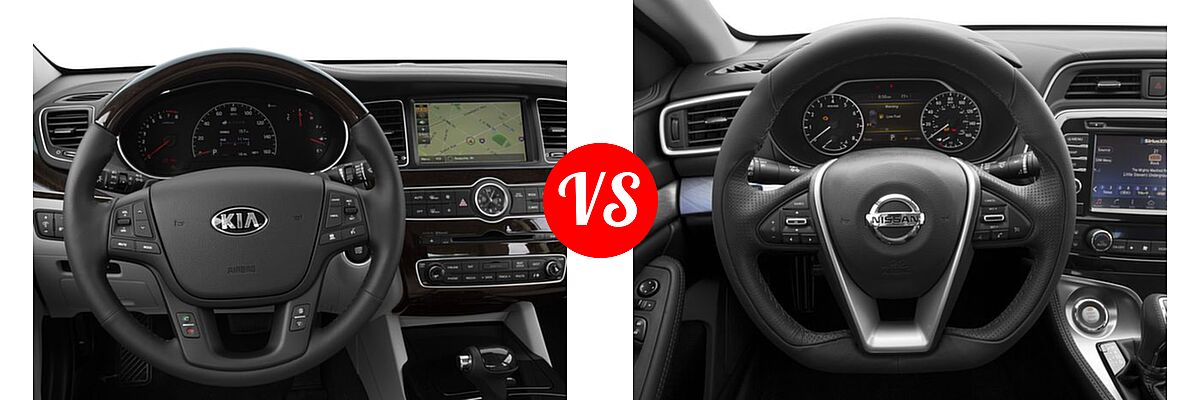 2016 Kia Cadenza Sedan Premium vs. 2016 Nissan Maxima Sedan 3.5 S / 3.5 SV - Dashboard Comparison