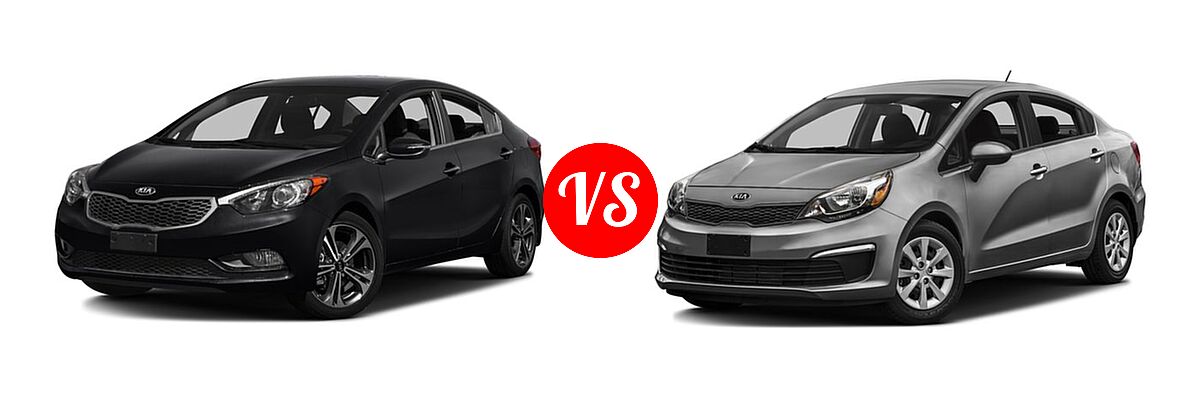 2016 Kia Forte Sedan EX / LX vs. 2016 Kia Rio Sedan EX / LX - Front Left Comparison