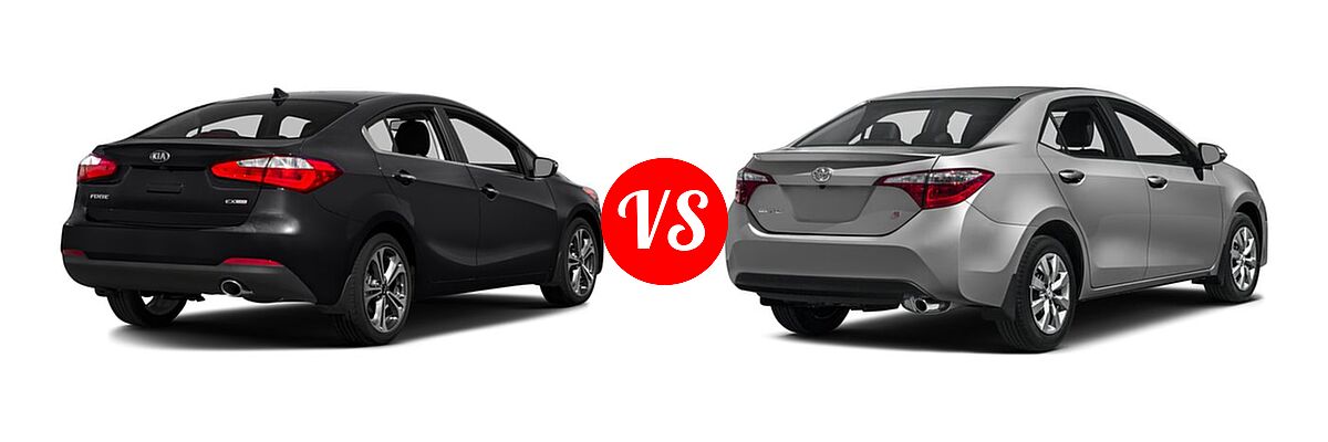 2016 Kia Forte Sedan EX / LX vs. 2016 Toyota Corolla Sedan S / S Plus / S Premium / S w/Special Edition Pkg - Rear Right Comparison