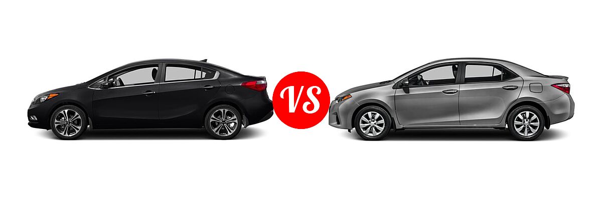 2016 Kia Forte Sedan EX / LX vs. 2016 Toyota Corolla Sedan S / S Plus / S Premium / S w/Special Edition Pkg - Side Comparison