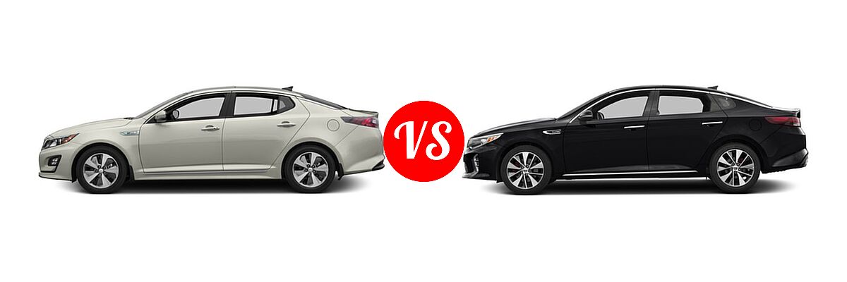 2016 Kia Optima Hybrid Sedan EX vs. 2016 Kia Optima Sedan SX Turbo / SXL Turbo - Side Comparison