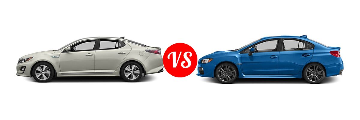 2016 Kia Optima Hybrid Sedan EX vs. 2016 Subaru WRX Sedan Limited / Premium - Side Comparison