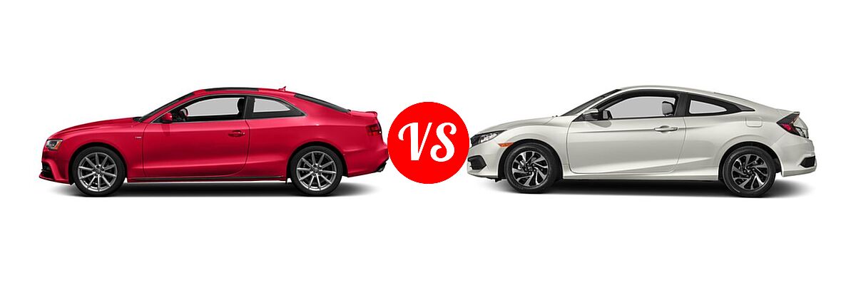 2017 Audi A5 Coupe Sport vs. 2017 Honda Civic Coupe LX - Side Comparison