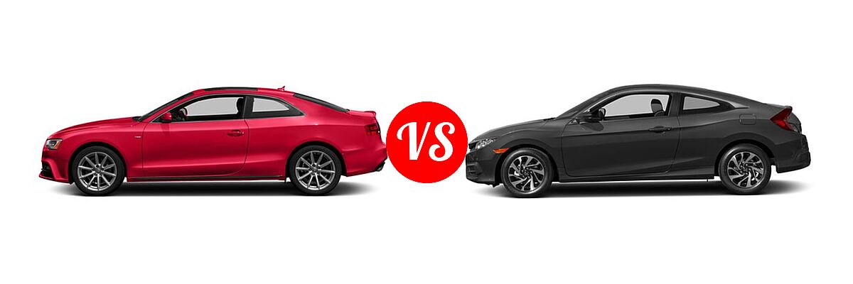 2017 Audi A5 Coupe Sport vs. 2017 Honda Civic Coupe LX-P - Side Comparison