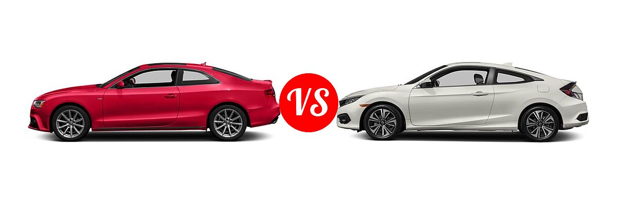 2017 Audi A5 Coupe Sport vs. 2017 Honda Civic Coupe EX-T - Side Comparison