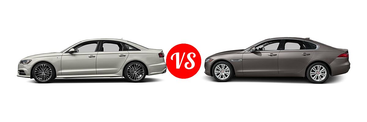 2017 Audi A6 Sedan Competition Prestige / Premium / Premium Plus / Prestige vs. 2017 Jaguar XF Sedan Diesel 20d Premium - Side Comparison