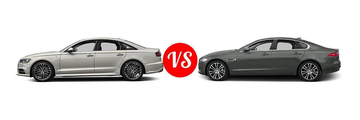 2017 Audi A6 Sedan Competition Prestige / Premium / Premium Plus / Prestige vs. 2017 Jaguar XF Sedan Diesel 20d Prestige - Side Comparison