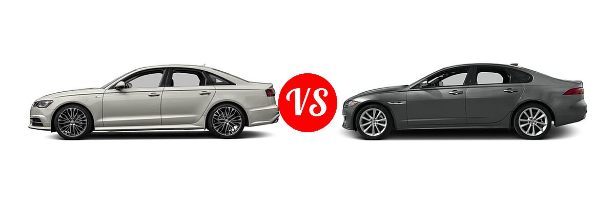 2017 Audi A6 Sedan Competition Prestige / Premium / Premium Plus / Prestige vs. 2017 Jaguar XF Sedan Diesel 20d R-Sport - Side Comparison