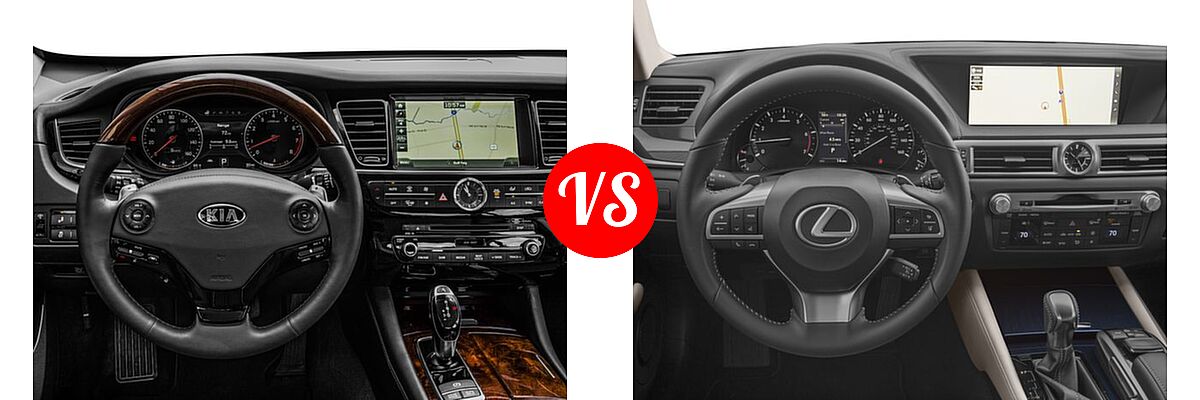 2016 Kia K900 Sedan Luxury vs. 2016 Lexus GS 200t Sedan 4dr Sdn RWD - Dashboard Comparison