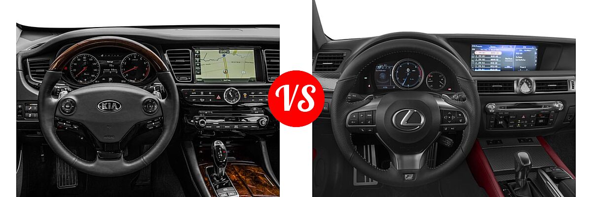2016 Kia K900 Sedan Luxury vs. 2016 Lexus GS 200t Sedan F Sport - Dashboard Comparison
