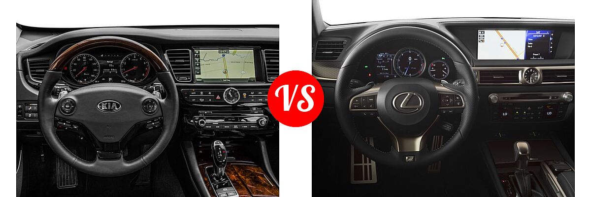 2016 Kia K900 Sedan Luxury vs. 2016 Lexus GS 350 Sedan F Sport - Dashboard Comparison