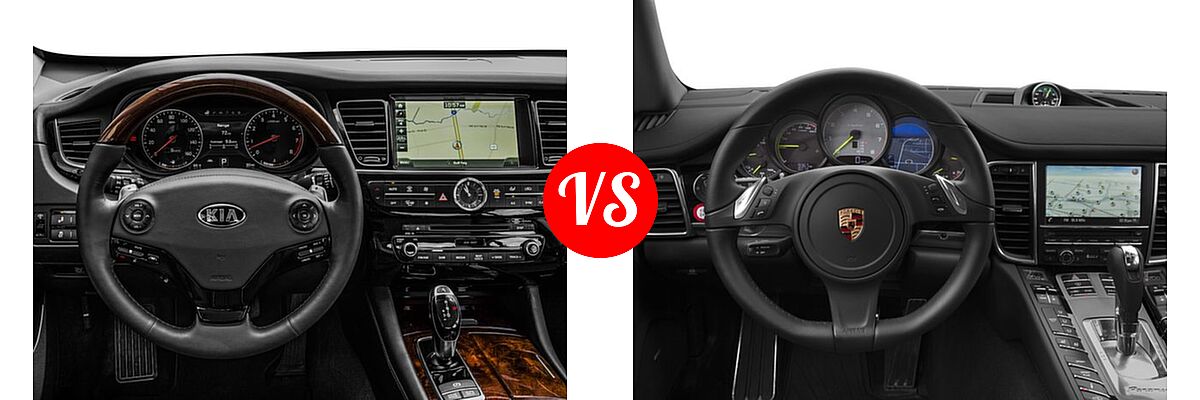 2016 Kia K900 Sedan Luxury vs. 2016 Porsche Panamera Sedan Hybrid S E-Hybrid - Dashboard Comparison