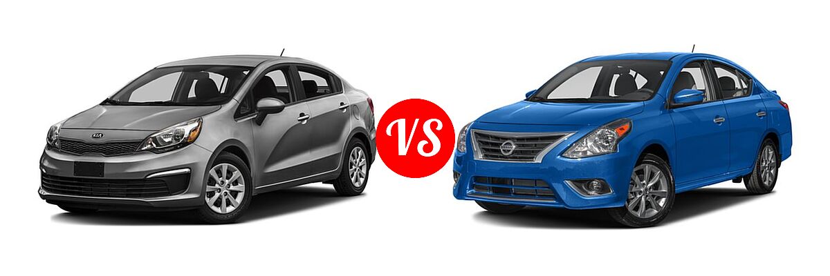 2016 Kia Rio Sedan EX / LX vs. 2016 Nissan Versa Sedan SL - Front Left Comparison
