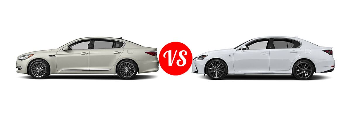 2016 Kia K900 Sedan Luxury vs. 2016 Lexus GS 200t Sedan F Sport - Side Comparison