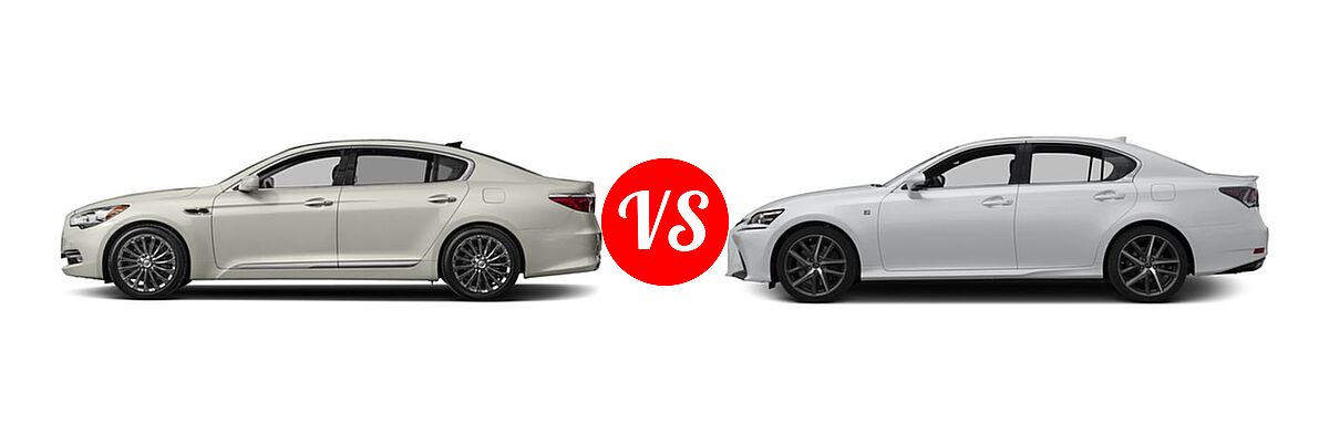 2016 Kia K900 Sedan Luxury vs. 2016 Lexus GS 350 Sedan F Sport - Side Comparison