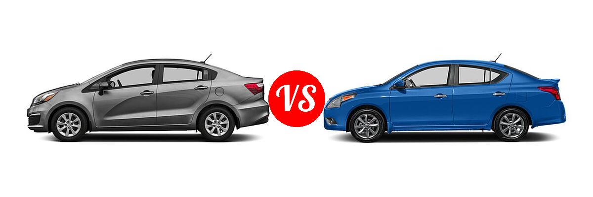 2016 Kia Rio Sedan EX / LX vs. 2016 Nissan Versa Sedan SL - Side Comparison