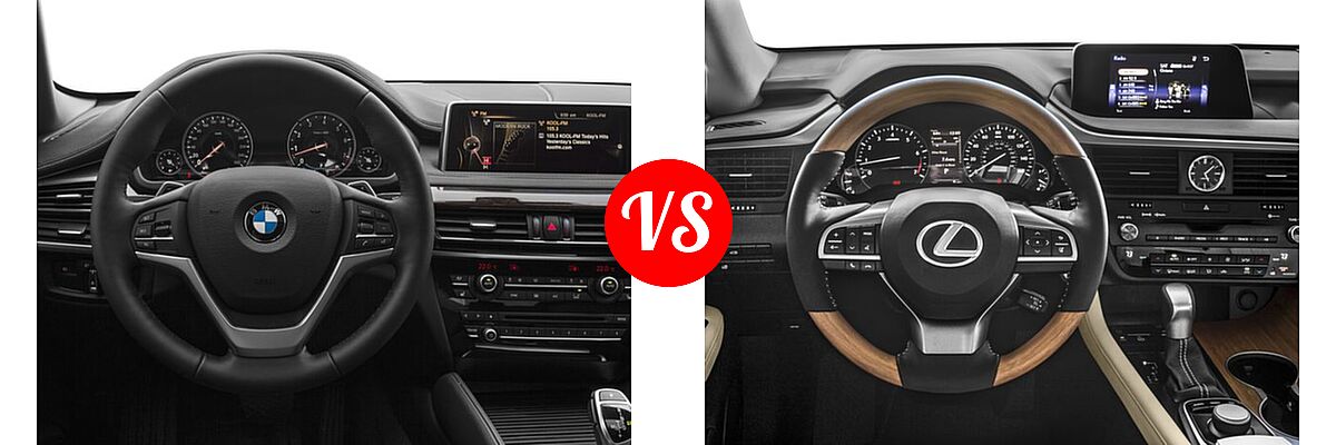 2017 BMW X6 SUV sDrive35i / xDrive35i / xDrive50i vs. 2017 Lexus RX 350 SUV RX 350 - Dashboard Comparison