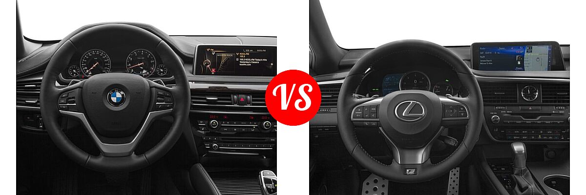 2017 BMW X6 SUV sDrive35i / xDrive35i / xDrive50i vs. 2017 Lexus RX 350 SUV RX 350 F Sport - Dashboard Comparison