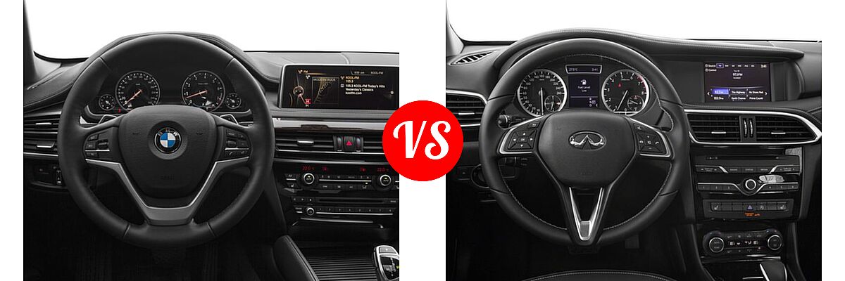 2017 BMW X6 SUV sDrive35i / xDrive35i / xDrive50i vs. 2017 Infiniti QX30 SUV FWD / Luxury / Premium / Sport - Dashboard Comparison