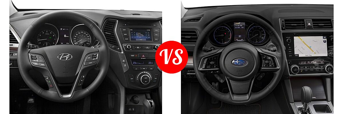 2018 Hyundai Santa Fe Sport SUV 2.0T vs. 2018 Subaru Outback SUV Touring - Dashboard Comparison