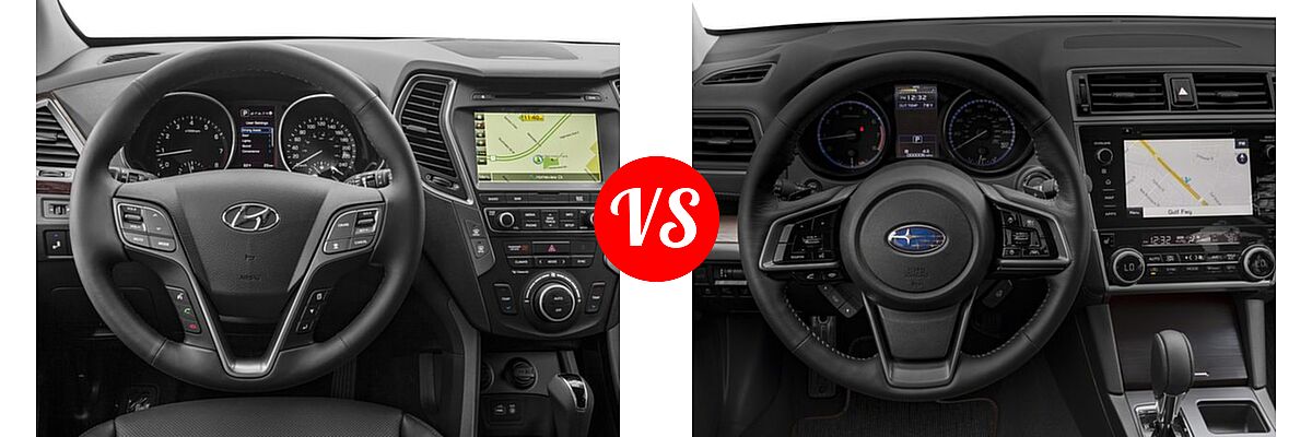 2018 Hyundai Santa Fe Sport SUV 2.0T Ultimate vs. 2018 Subaru Outback SUV Touring - Dashboard Comparison