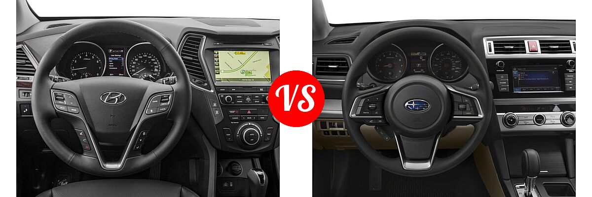 2018 Hyundai Santa Fe Sport SUV 2.0T Ultimate vs. 2018 Subaru Outback SUV 2.5i - Dashboard Comparison