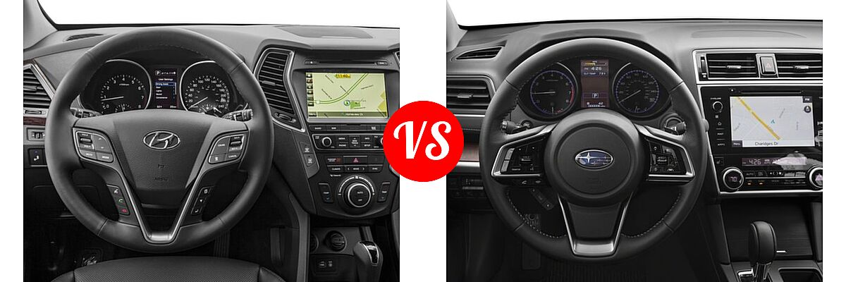 2018 Hyundai Santa Fe Sport SUV 2.0T Ultimate vs. 2018 Subaru Outback SUV Limited - Dashboard Comparison