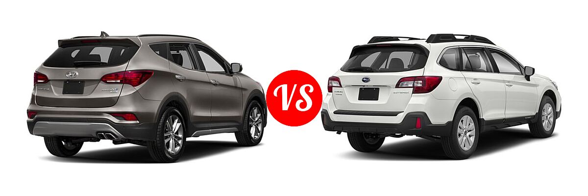 2018 Hyundai Santa Fe Sport SUV 2.0T vs. 2018 Subaru Outback SUV 2.5i - Rear Right Comparison