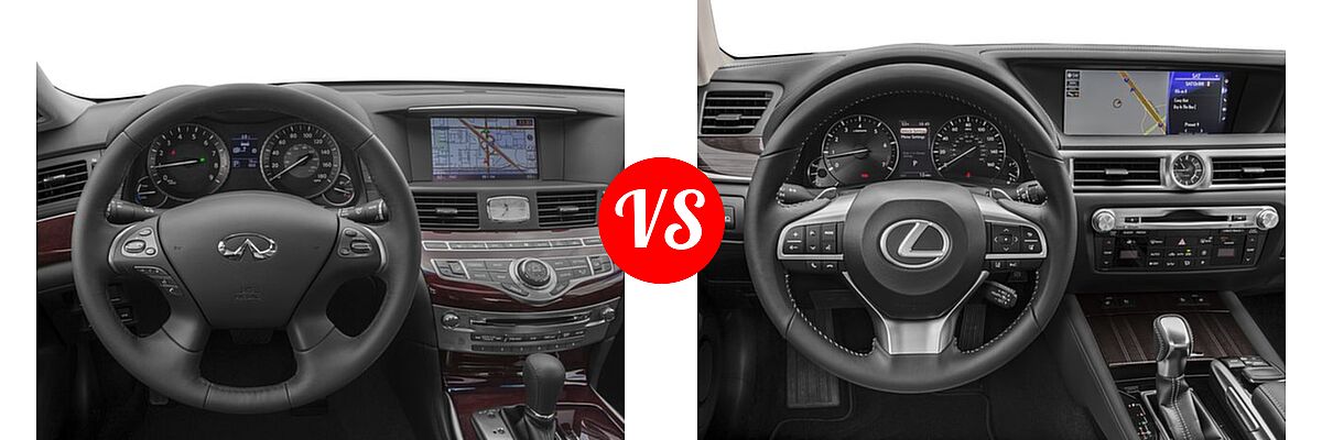 2018 Infiniti Q70 Sedan Hybrid Hybrid LUXE vs. 2018 Lexus GS 350 Sedan GS 350 - Dashboard Comparison